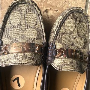 Coach Loafers size 7. Beige and brown. Never wore